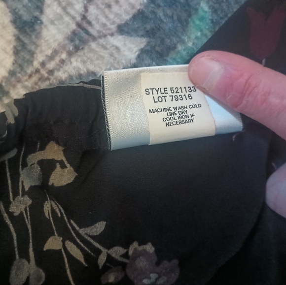 Fashion Bug Whimsigoth Dark Floral Maxi Skirt Large Cottage Fairy Grunge Vtg 90s - Picture 9 of 11